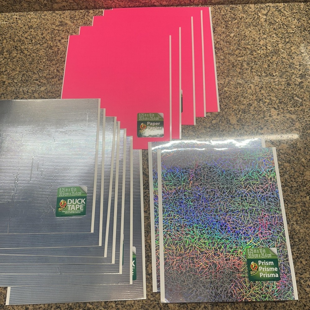 Duck Adhesive Craft Sheets Lot Of 14 8.25x10 Prism Paper Duck Tape USA Crafting